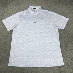 Bad Birdie Polo Shirt Mens 2XL Purple Geometric Print Stretch Golf Performance